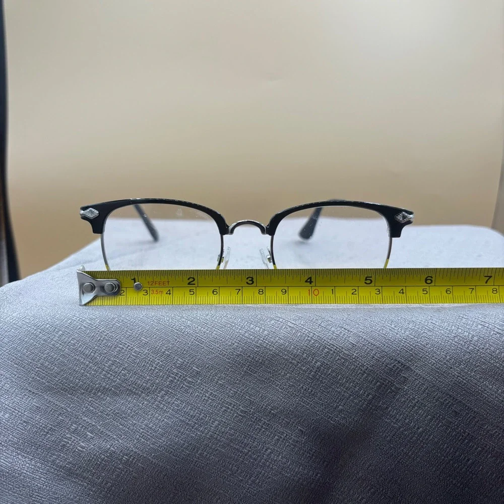 Vintage Retro Black Silver Clubmaster Browline Eyeglass frames Gothic